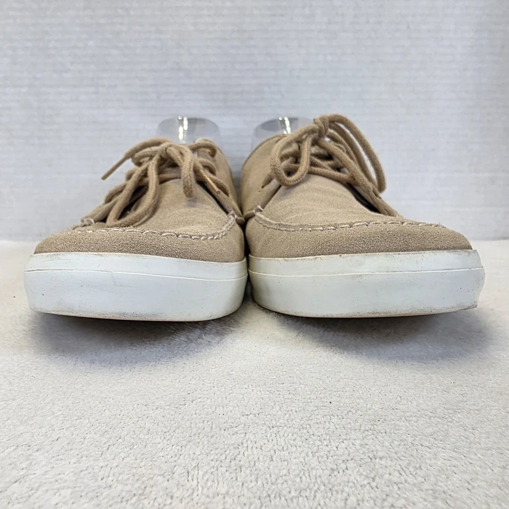 Lacoste Sevrin Suede‎ Mens Size 11 Leather Casual Boat Shoes Tan Blue